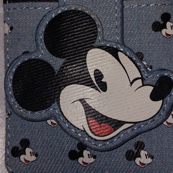 DISNEY MICKEY MOUSE IN DENIM CARD HOLDER ID WALLET - Picture 6 of 6